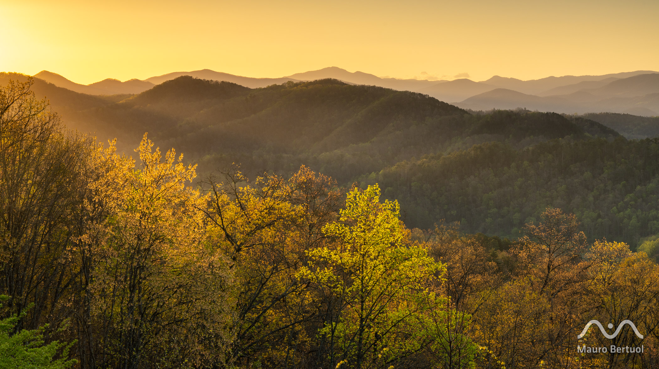 Sunrise as seen from Foothills Parkway, Great Smoky Mountains National Park, 