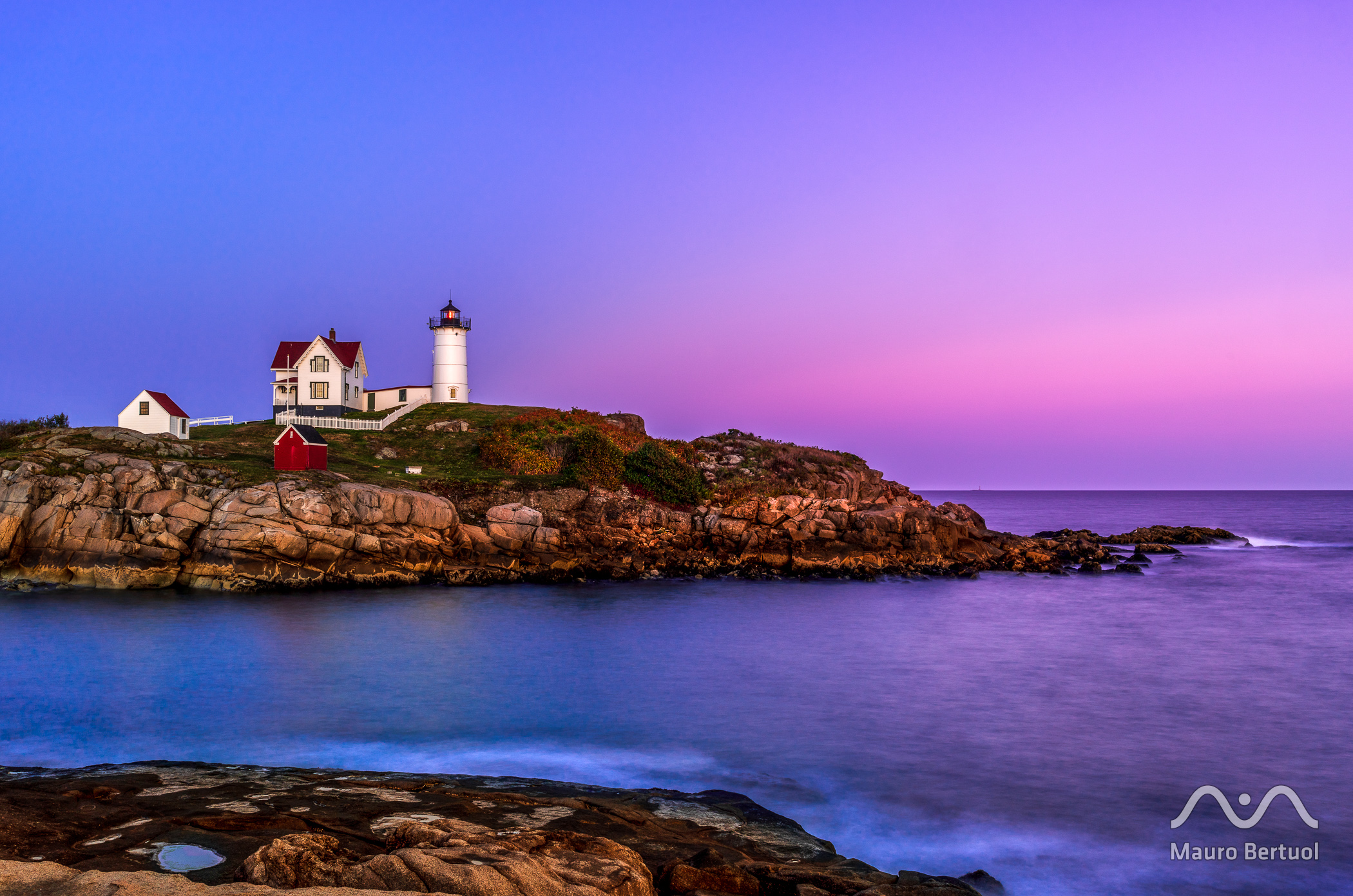 Sunset at Nubble Lighthouse, Cape Neddick, York